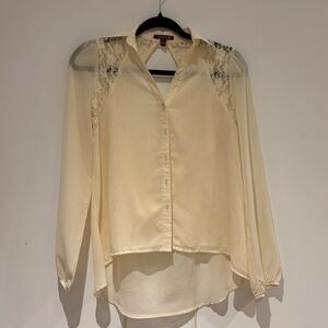 Cream long sleeve blouse